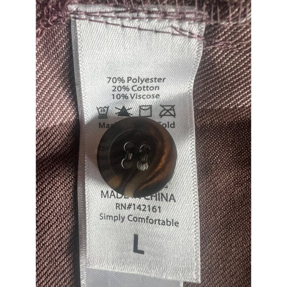 LuLaRoe Abigail Flannel Long-Sleeve Button-Up Plaid Shirt Pink/Brown Large - Picture 4 of 16